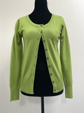 Guy Laroche Paris Merino Wool Cashmere Cardigan Green Size M (fits small)